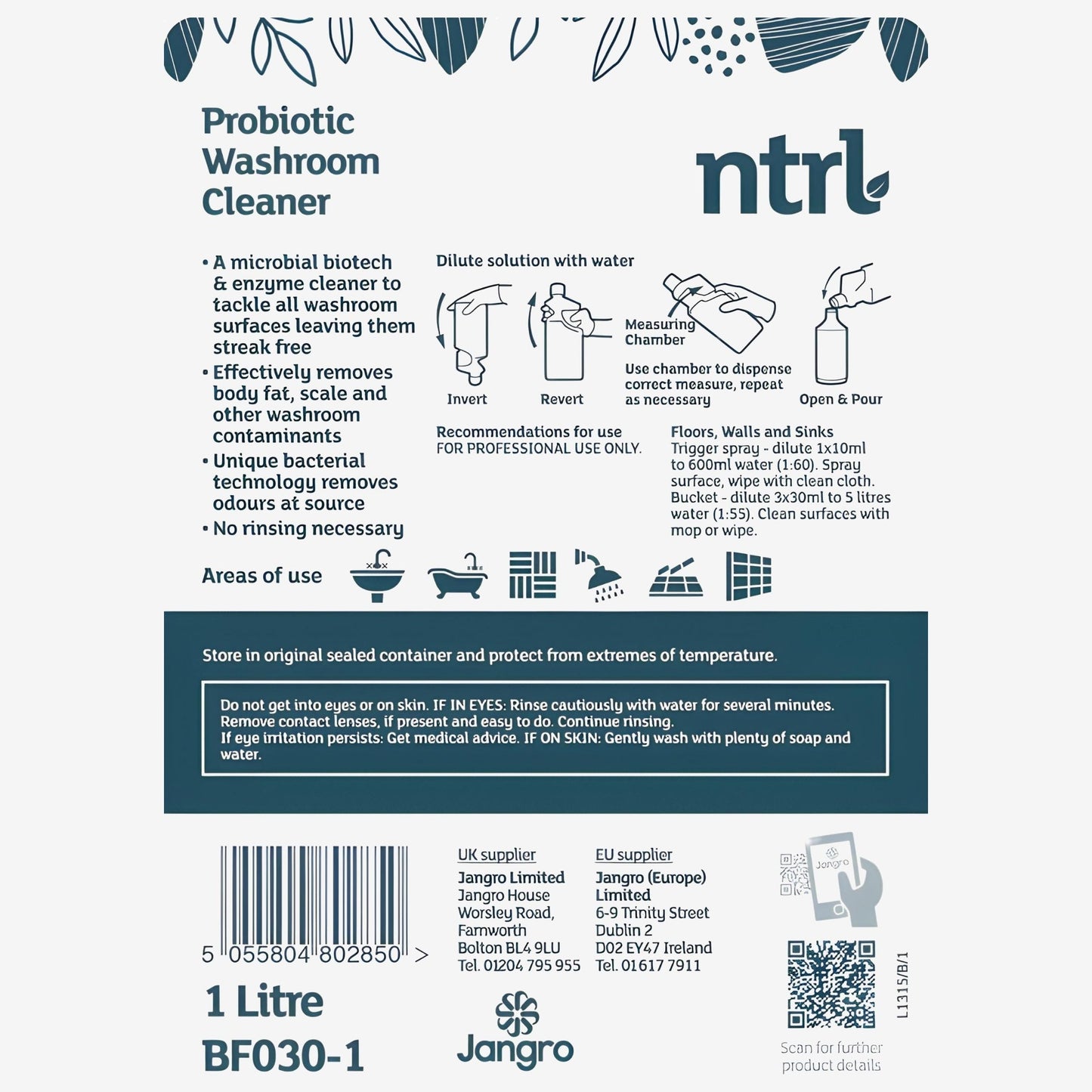 ntrl Probiotic Washroom Cleaner - 1L