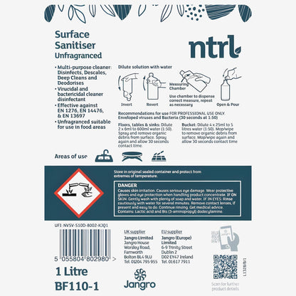 ntrl Sanitiser Unfragranced - 1L