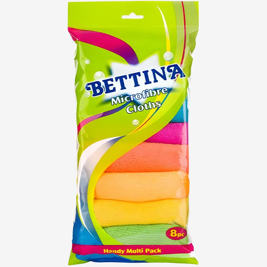 Bettina Multicoloured Microfibre Cloths - 8 Pack